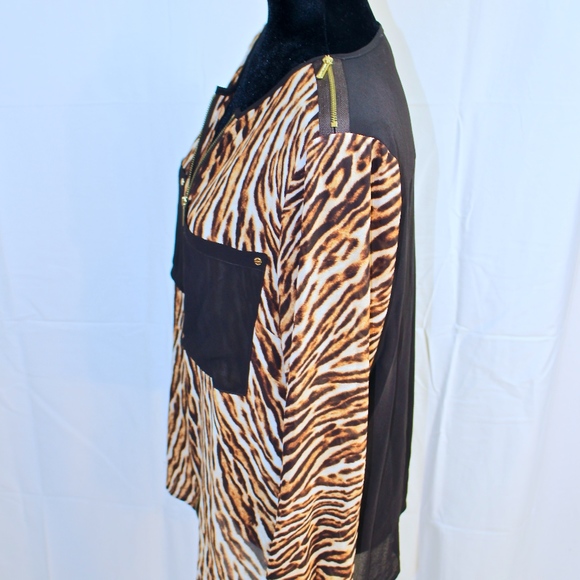 🆕 EUC, Michael Kors Safari Blouse, Sz M 🆕 - Picture 2 of 8